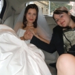Elena aka Mrs. Templeton and I in the limo on the way to church